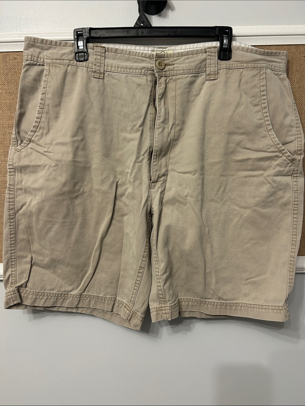 St. John's Bay Men's Tan Flat Front Cotton Shorts